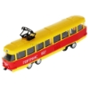 Изображение ТЕХНОПАРК Трамвай 17,5 см откр. двери пластм. желто-красный