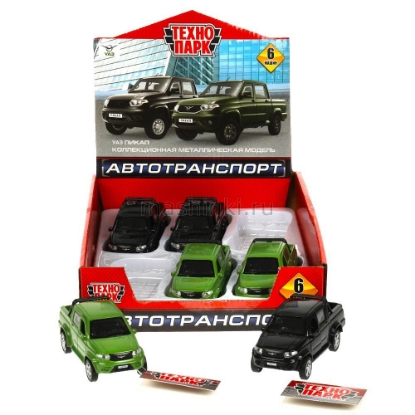 Изображение ТЕХНОПАРК УАЗ Патриот/Patriot пикап 12 см в ассорт. зеленый/черный  б/коробки