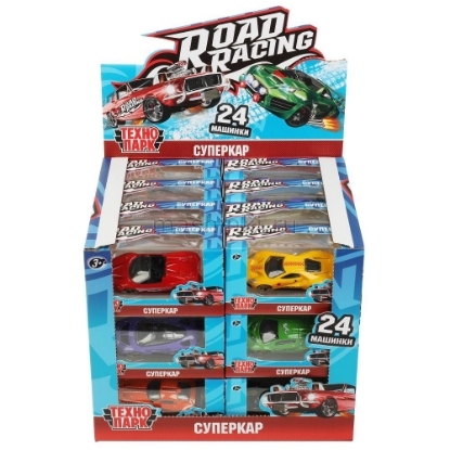 Изображение ТЕХНОПАРК Супермашинка ROAD RACING 7,5 см металл. в ассорт.