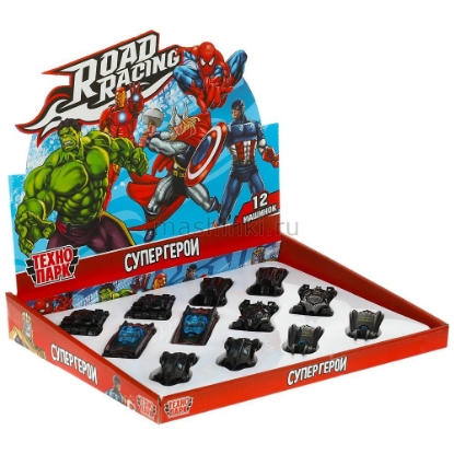 Изображение ТЕХНОПАРК Суперкар ROAD RACING супергерои 7,5 см металл. в ассорт. б/коробки