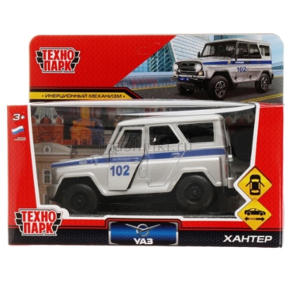 Изображение ТЕХНОПАРК УАЗ Хантер Полиция 14,5 см пластм. серебристый