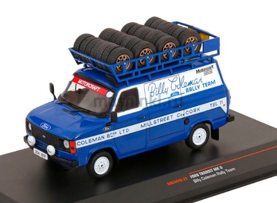 Изображение IXO 1/43 FORD Transit MK II техничка Billy Coleman Ford Rally Team (багажник, колеса на крыше) 1975