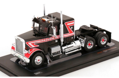Изображение IXO 1/43 Седельный тягач FREIGHTLINER FLC 120 64 T со спальником 1977 black/red