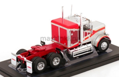 Изображение IXO 1/43 Седельный тягач FREIGHTLINER FLC 120 64 T со спальником 1977 silver/red