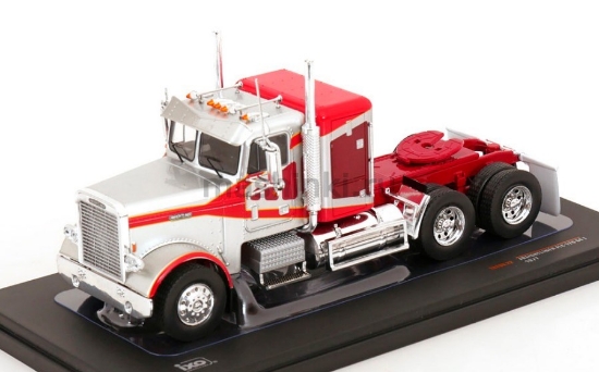Изображение IXO 1/43 Седельный тягач FREIGHTLINER FLC 120 64 T со спальником 1977 silver/red