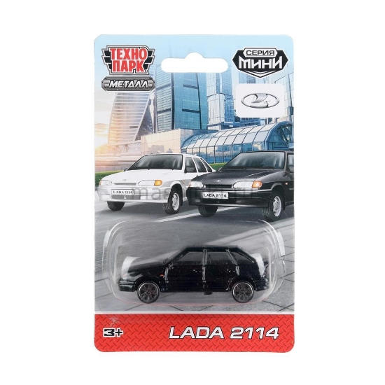 Изображение ТЕХНОПАРК ВАЗ-2114 LADA + ВАЗ-2106 металл. 7,5 см в ассорт. блистер