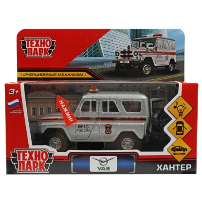 Изображение ТЕХНОПАРК УАЗ Хантер/Hunter МЧС 12 см (свет, звук, 3/6) металл. серебристый
