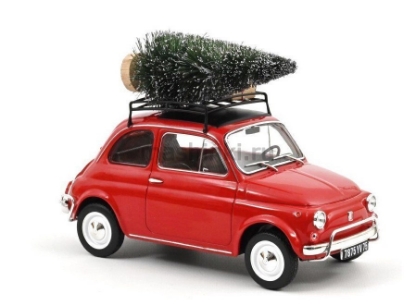 Изображение NOREV 1/18 FIAT 500 L Christmas Edition (елка и подарки на крыше) 1968 (0/4) red christmas