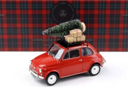 Изображение NOREV 1/18 FIAT 500 L Christmas Edition (елка и подарки на крыше) 1968 (0/4) red christmas