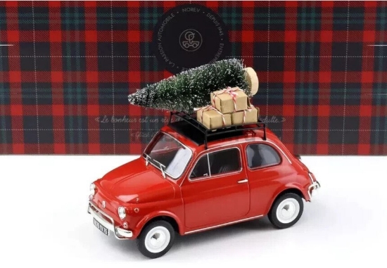 Изображение NOREV 1/18 FIAT 500 L Christmas Edition (елка и подарки на крыше) 1968 (0/4) red christmas