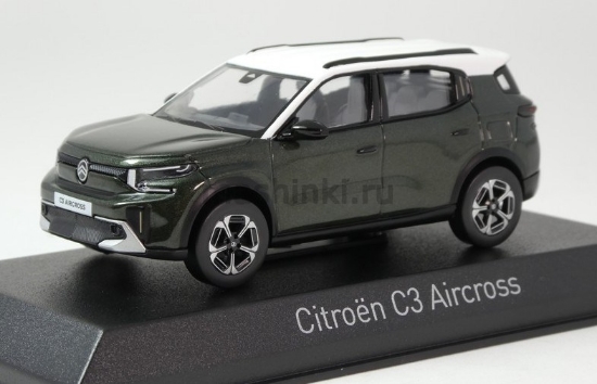 Изображение NOREV 1/43 CITROEN C3 Aircross (кроссовер) 2025 montana green/white