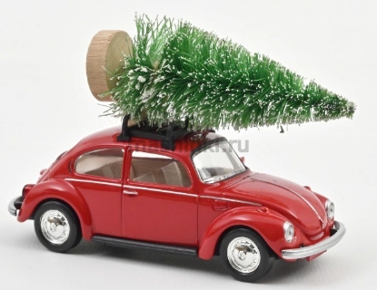 Изображение NOREV JET CAR 1/43 VW Beetle 1303 (елка на крыше) 1973 red christmas