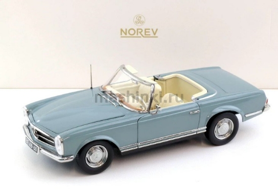 Изображение NOREV 1/18 MERCEDES-BENZ 230SL Pagoda Cabriolet (W113) 1963 (4/4) horizon blue (к/ф Достучаться до небес)