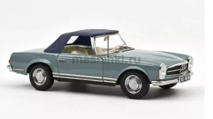 Изображение NOREV 1/18 MERCEDES-BENZ 230SL Pagoda Cabriolet (W113) 1963 (4/4) horizon blue (к/ф Достучаться до небес)