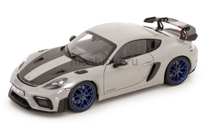 Изображение NOREV 1/18 PORSCHE 718 Cayman GT4 RS Weissach Pack (982C) 2023 (4/4) chalk grey/black