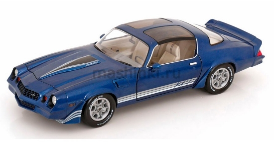 Изображение GREENLIGHT 1/18 CHEVROLET Camaro Z28 T-Roof 1980 (0/4) dark blue