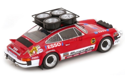 Изображение IXO 1/18  PORSCHE 911 SC Gr.4 техничка Porsche Almeras Rally Team Almeras/Tilber/Nogue багажник+колеса на крыше Rally Monte Carlo 1980 (0/4) red
